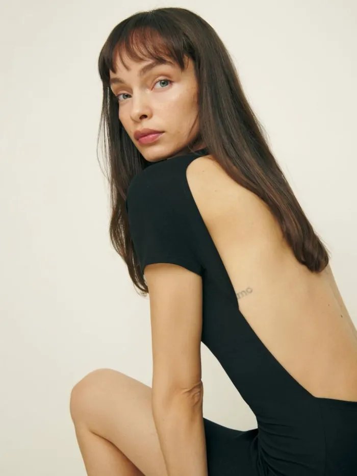 Clothing The Reformation Christy Knit Dress Black