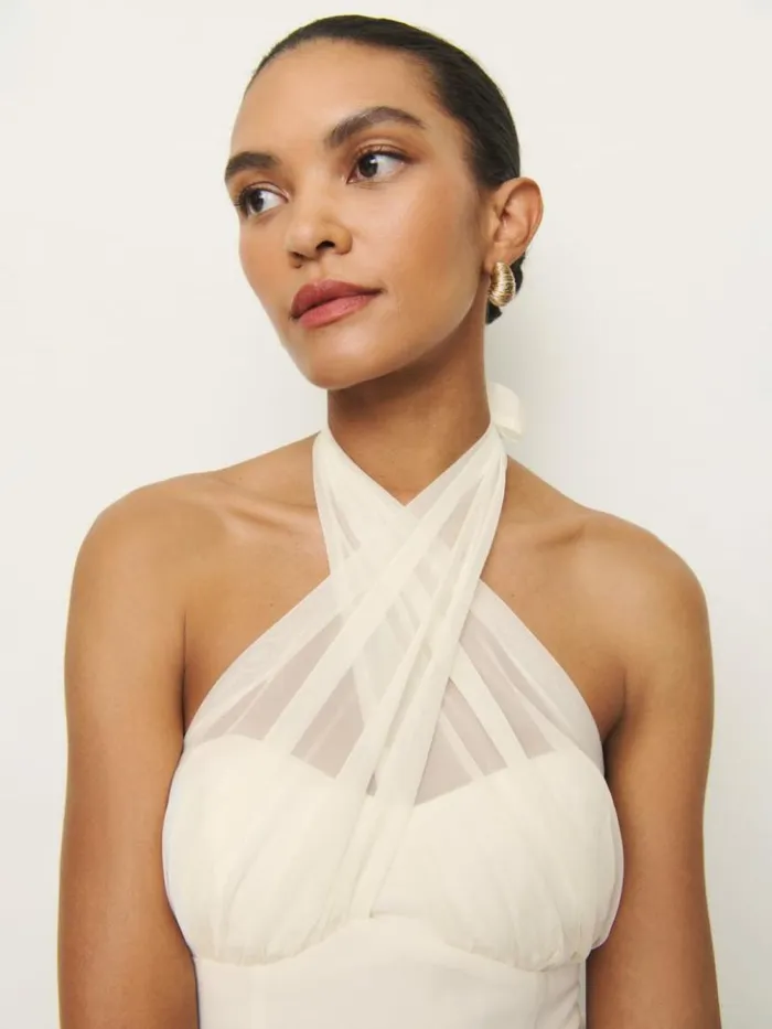 Clothing The Reformation Deja Top Fior Di Latte