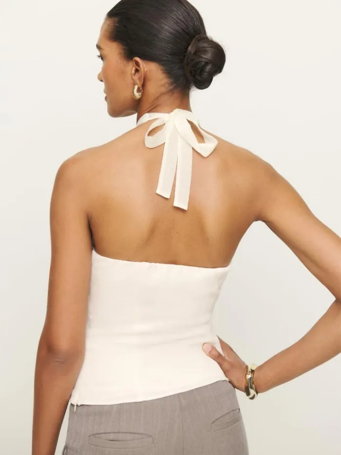 Clothing The Reformation Deja Top Fior Di Latte