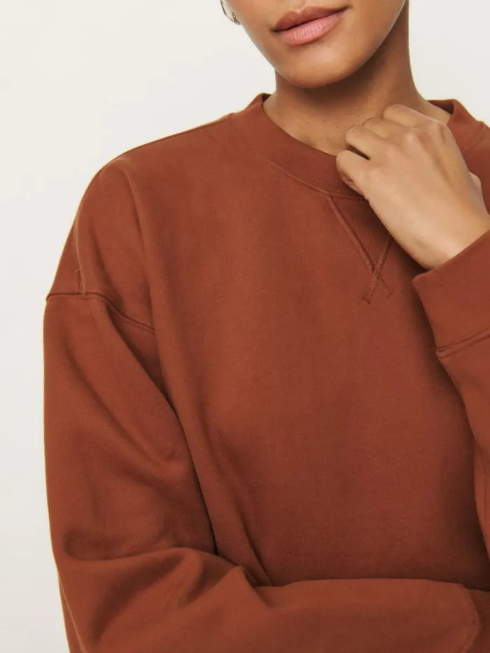 Clothing The Reformation Drew Vintage Oversized Crewneck Sweatshirt Fig Jam