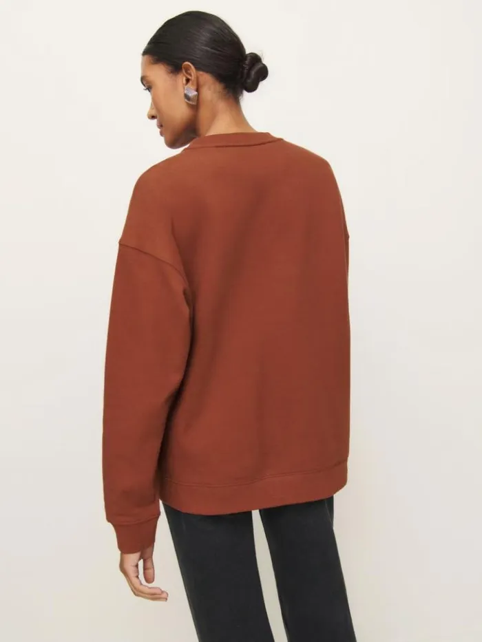 Clothing The Reformation Drew Vintage Oversized Crewneck Sweatshirt Fig Jam
