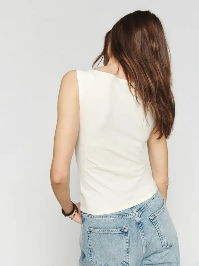 Clothing The Reformation Dusk Knit Top Fior Di Latte