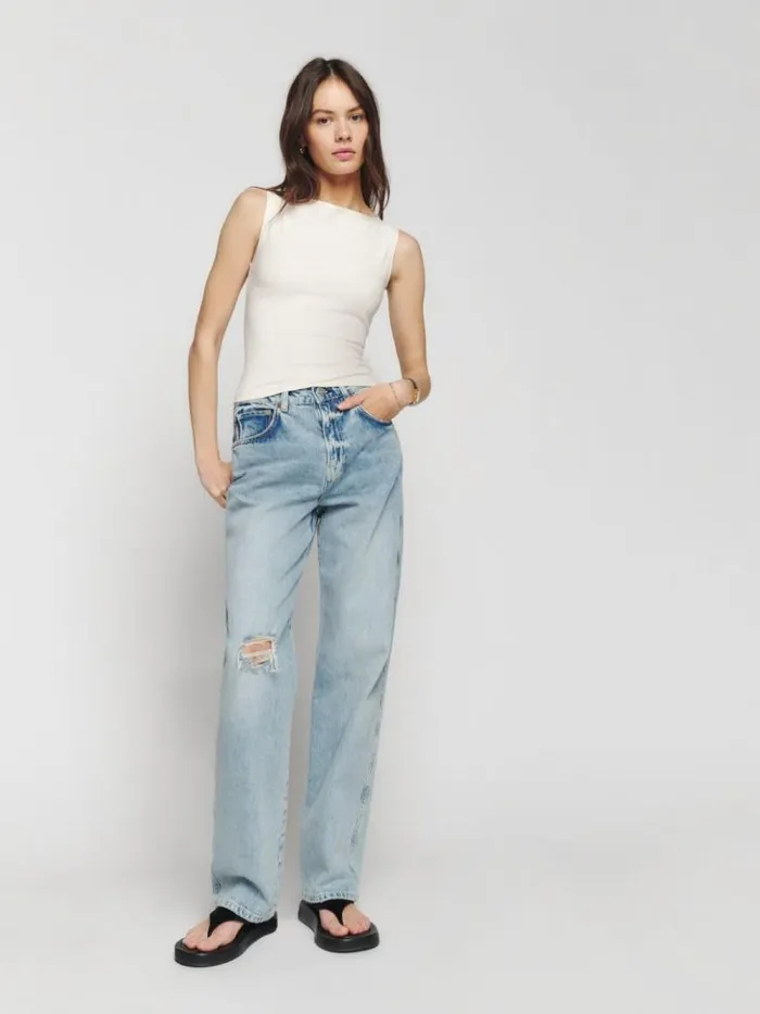 Clothing The Reformation Dusk Knit Top Fior Di Latte