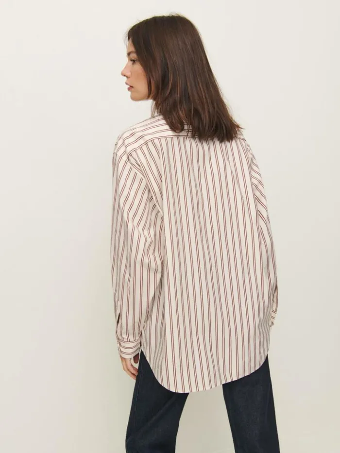 Clothing The Reformation Eli Oversized Shirt August Stripe