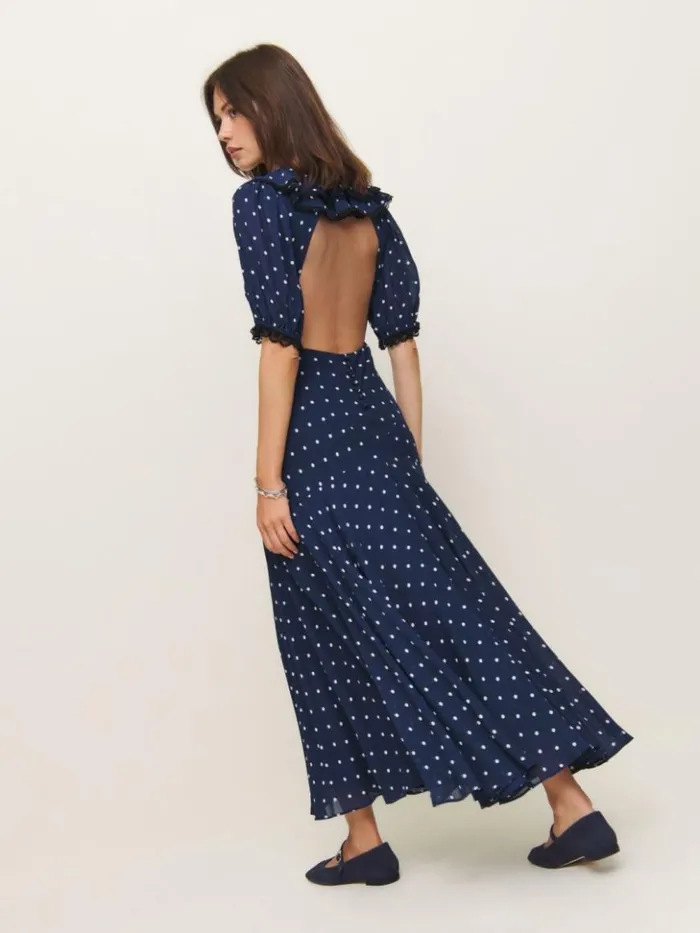 Clothing The Reformation Evra Dress Danube Dot