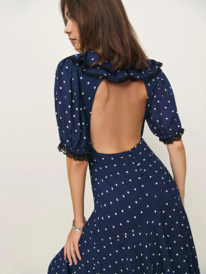 Clothing The Reformation Evra Dress Danube Dot
