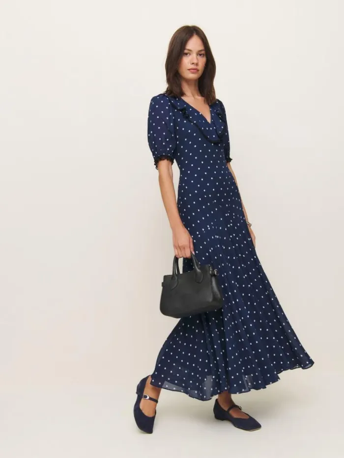 Clothing The Reformation Evra Dress Danube Dot