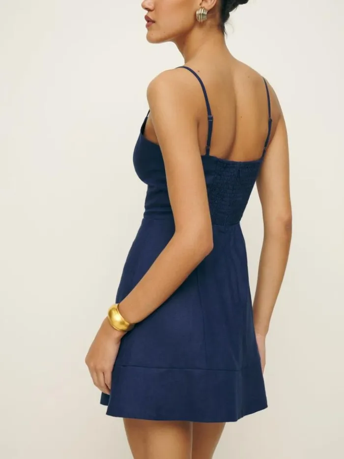 Clothing The Reformation Holt Linen Dress Danube