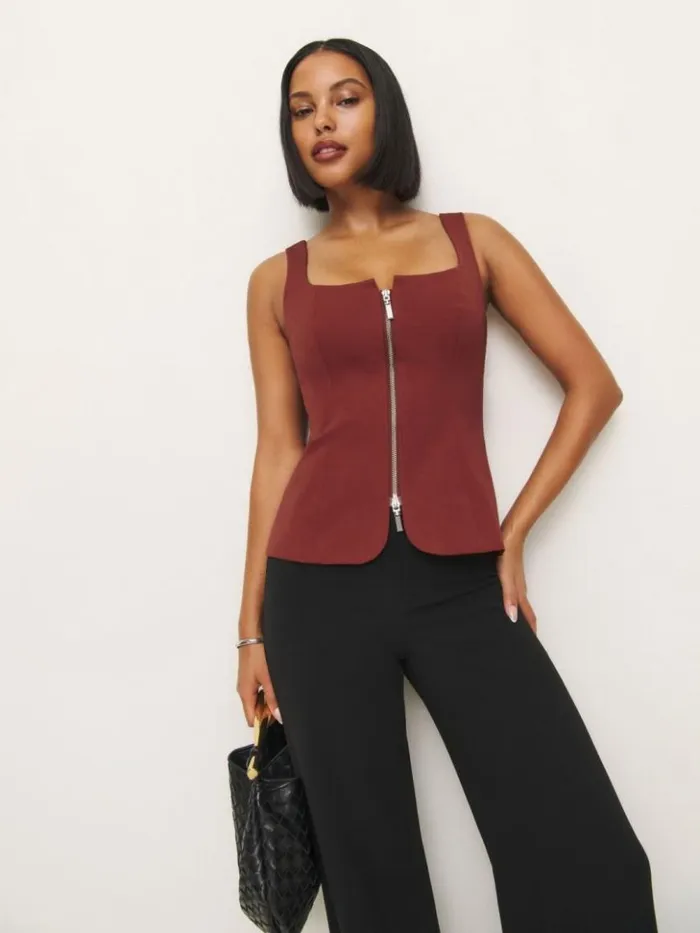 Clothing The Reformation Laine Top Chianti