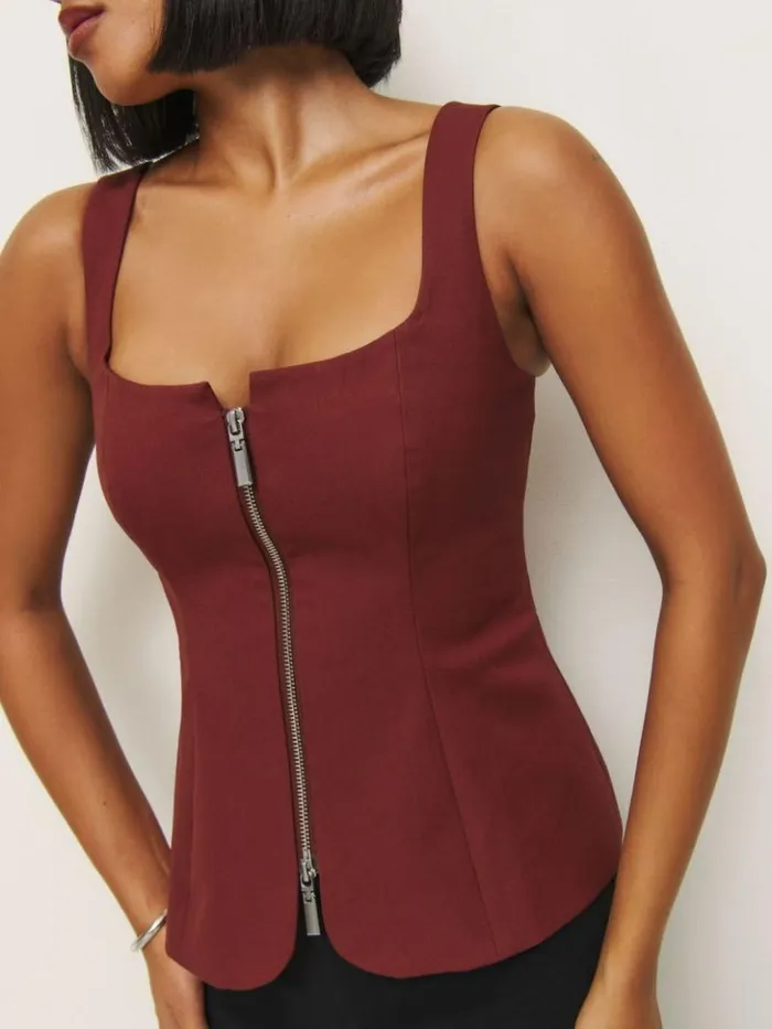 Clothing The Reformation Laine Top Chianti