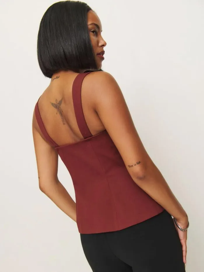 Clothing The Reformation Laine Top Chianti