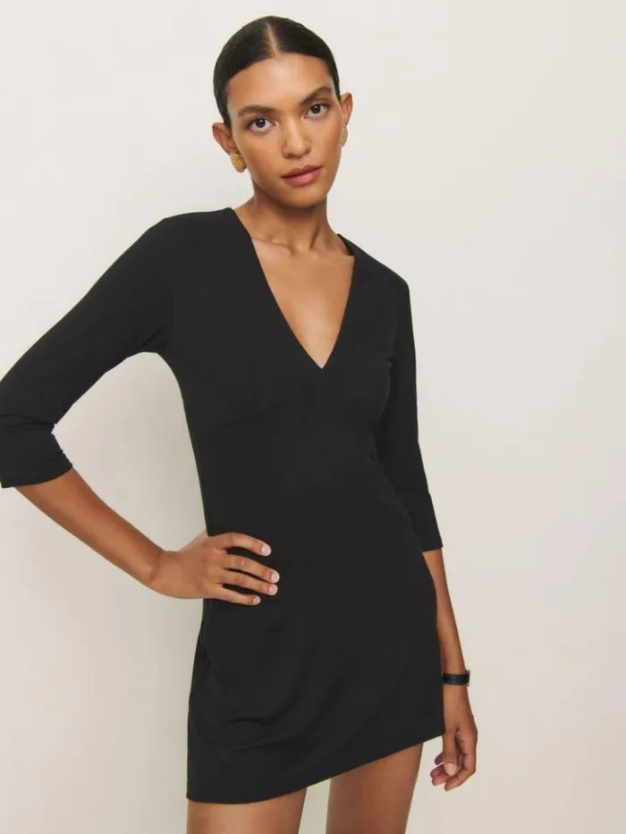 Clothing The Reformation Merritt Knit Dress Black