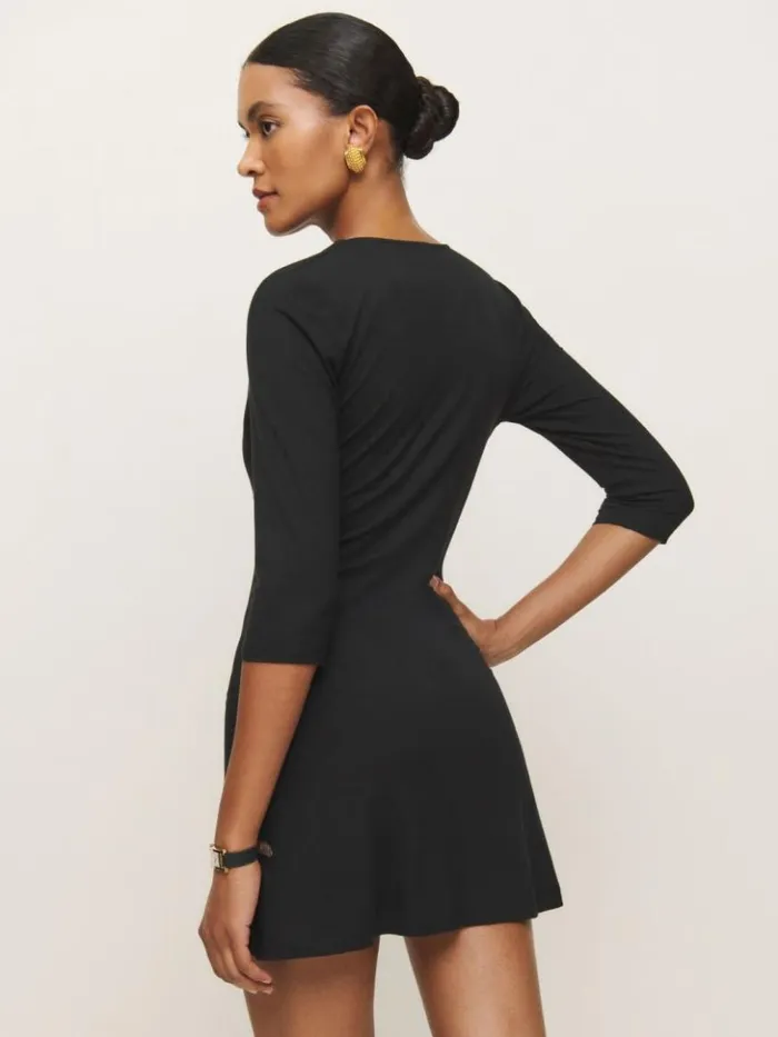 Clothing The Reformation Merritt Knit Dress Black