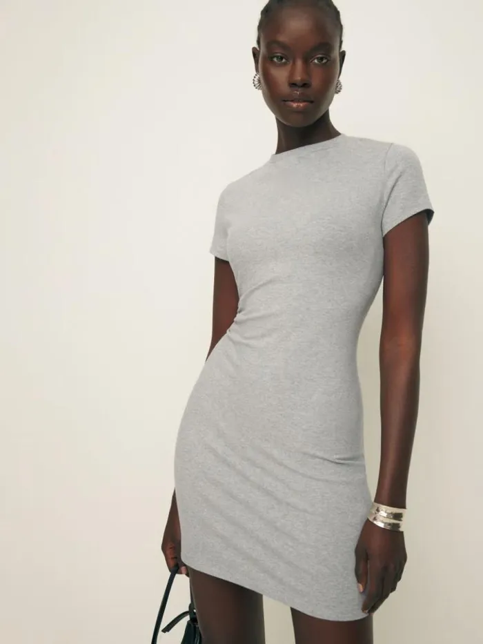 Clothing The Reformation Nadia Knit Dress Heather Grey