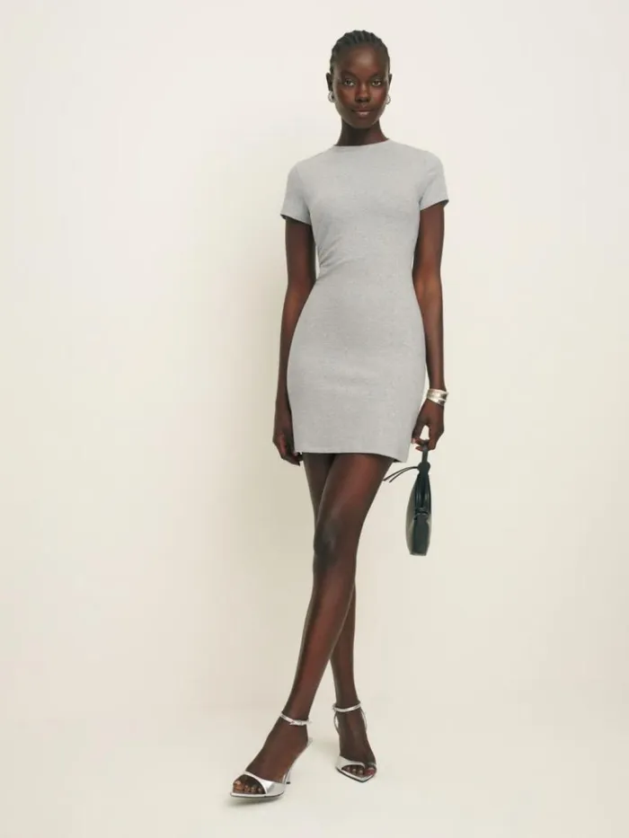 Clothing The Reformation Nadia Knit Dress Heather Grey