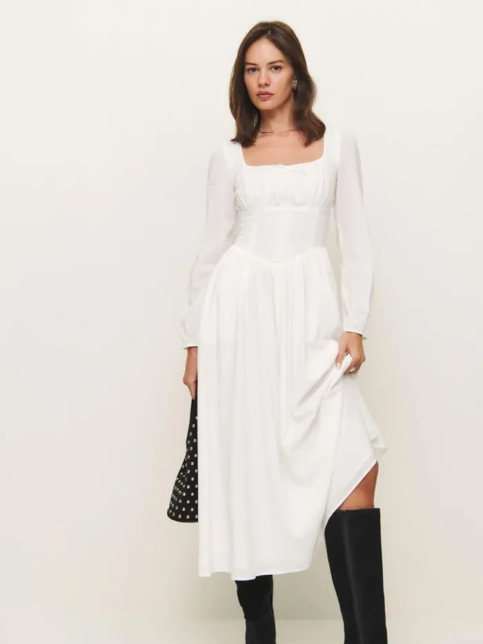 Clothing The Reformation Oria Dress Ivory