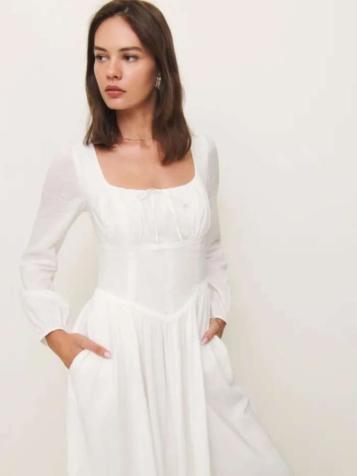 Clothing The Reformation Oria Dress Ivory