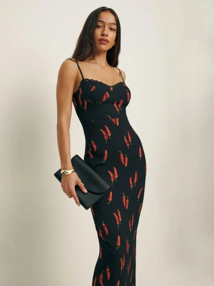 Clothing The Reformation Pennington Dress Hot Sauce