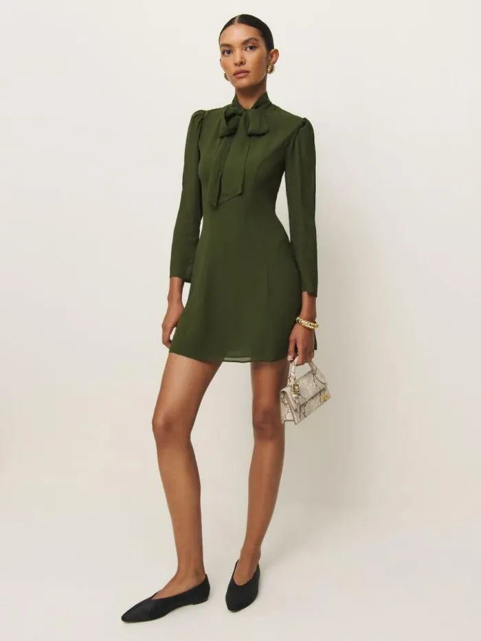 Clothing The Reformation Petites Sunna Dress Fern Green