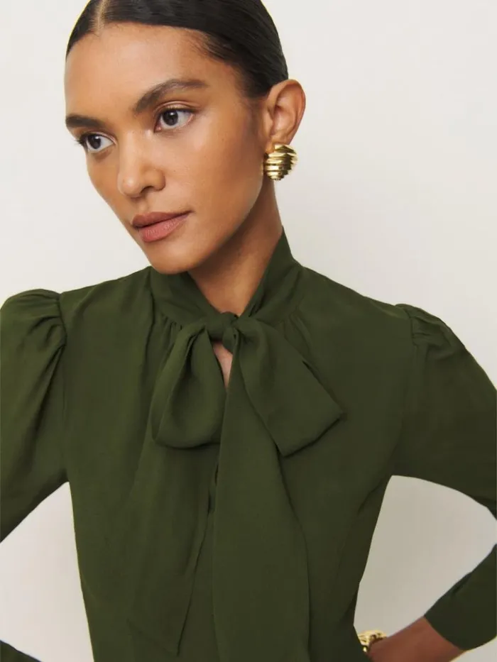 Clothing The Reformation Petites Sunna Dress Fern Green