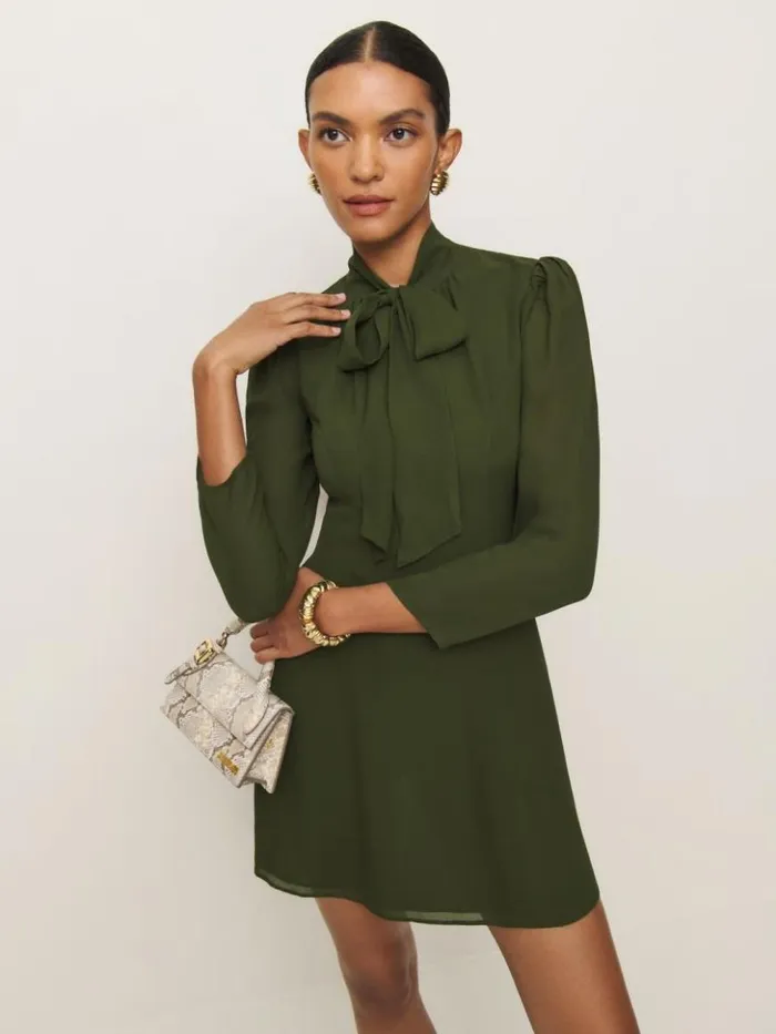 Clothing The Reformation Petites Sunna Dress Fern Green