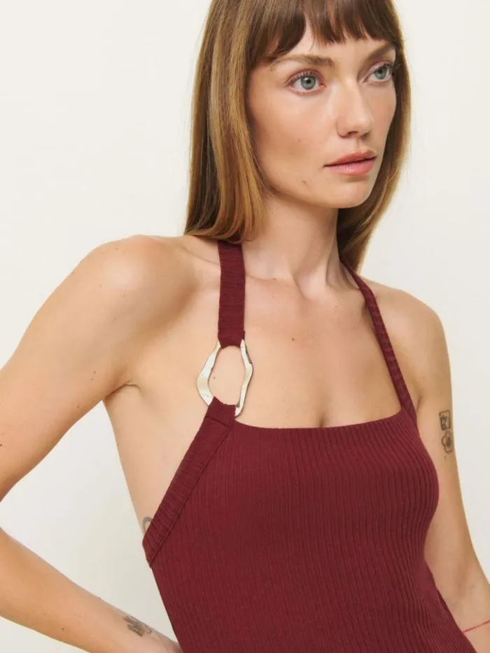 Clothing The Reformation Ramona Knit Top Chianti