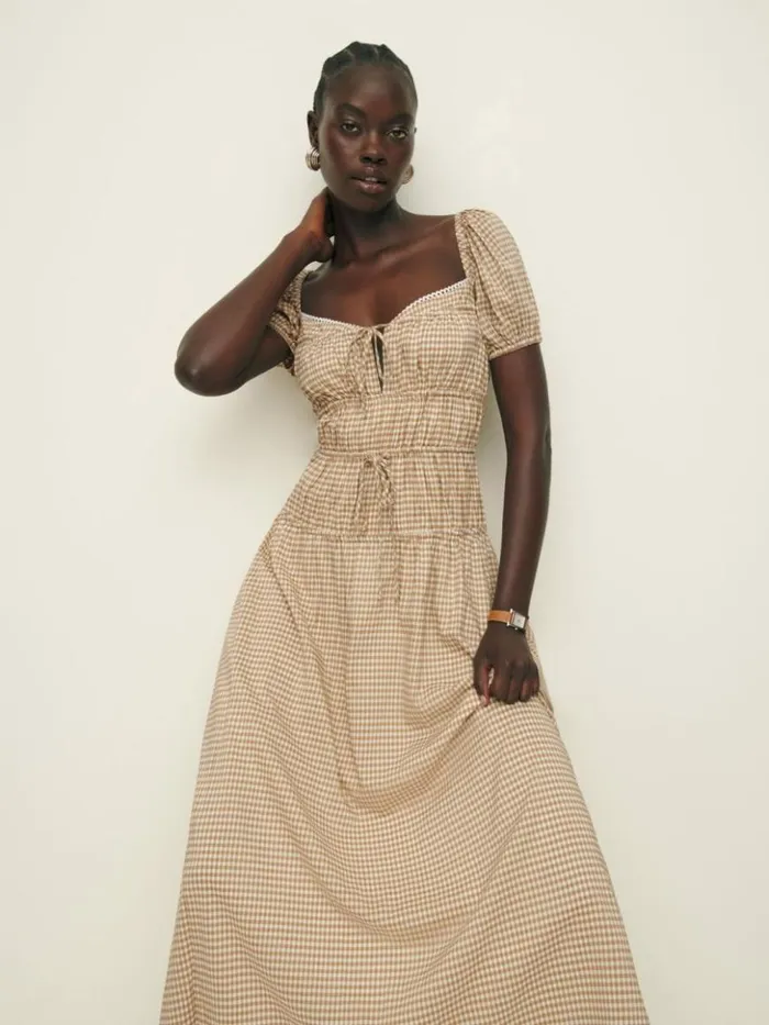 Clothing The Reformation Rhett Dress Anzo Check