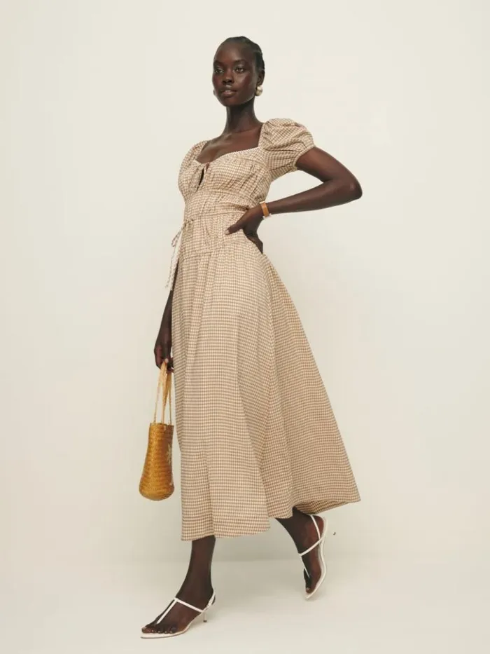 Clothing The Reformation Rhett Dress Anzo Check