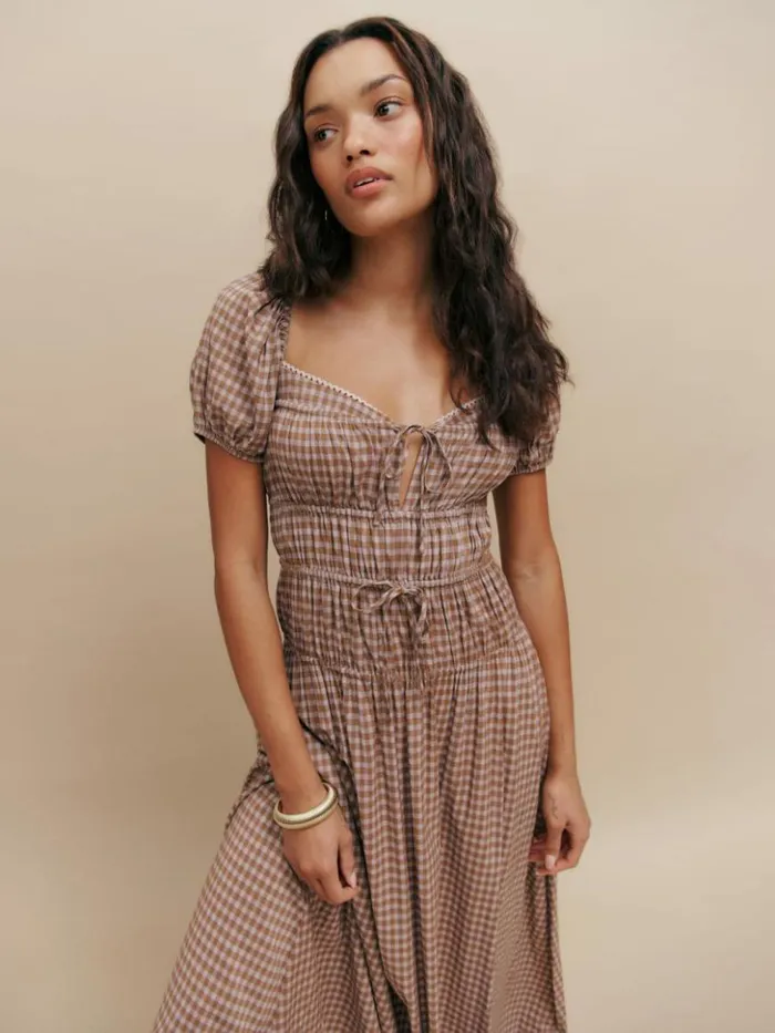 Clothing The Reformation Rhett Dress Audrie Check