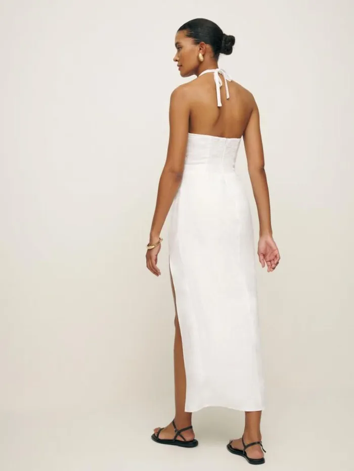 Clothing The Reformation Sadey Linen Dress White