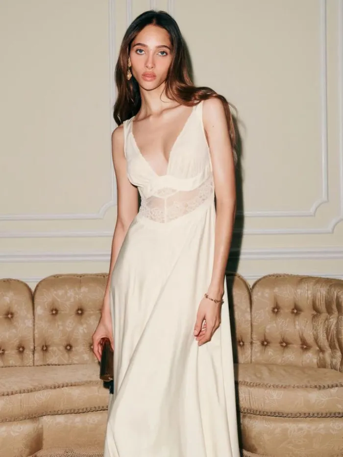 Clothing The Reformation Spruce Dress White