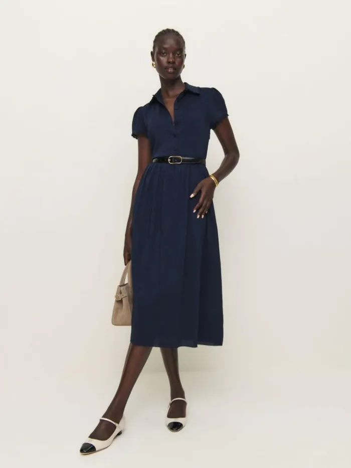 Clothing The Reformation Ula Dress Navy