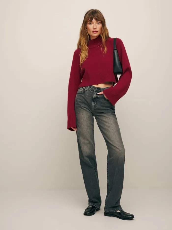 Clothing The Reformation Val 90s Mid Rise Straight Jeans Galveston