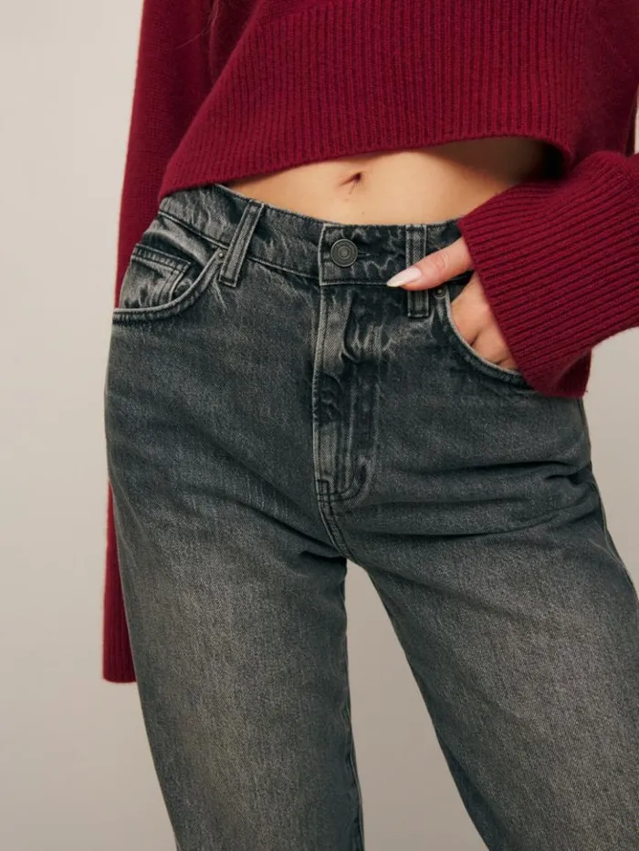 Clothing The Reformation Val 90s Mid Rise Straight Jeans Galveston