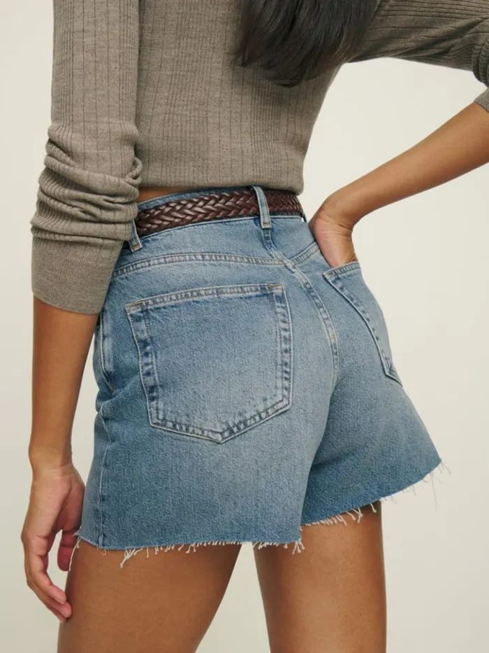 Clothing The Reformation Wilder High Rise Relaxed Jean Shorts Galway