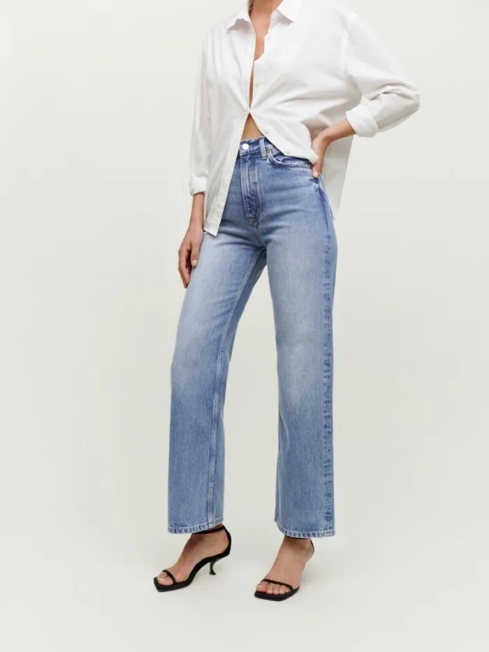 Clothing The Reformation Wilder High Rise Wide Leg Cropped Jeans Dillon