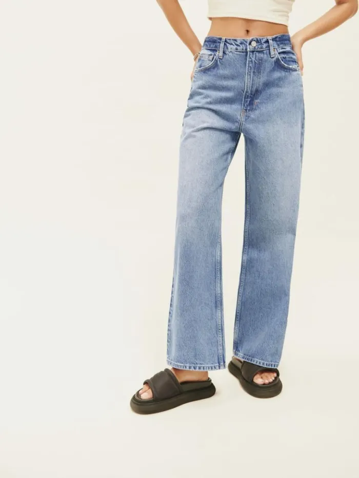 Clothing The Reformation Wilder High Rise Wide Leg Cropped Jeans Dillon