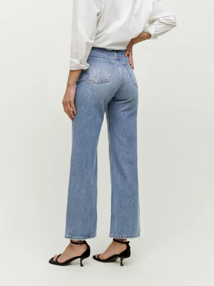 Clothing The Reformation Wilder High Rise Wide Leg Cropped Jeans Dillon
