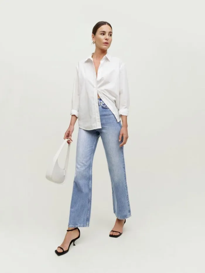Clothing The Reformation Wilder High Rise Wide Leg Cropped Jeans Dillon