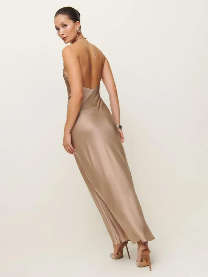 Clothing The Reformation Yesenia Silk Dress Macadamia