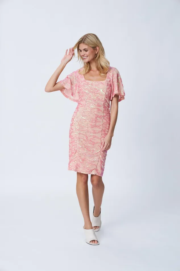 Clover Dress 8211 Coral Pink Women Cras Dresses