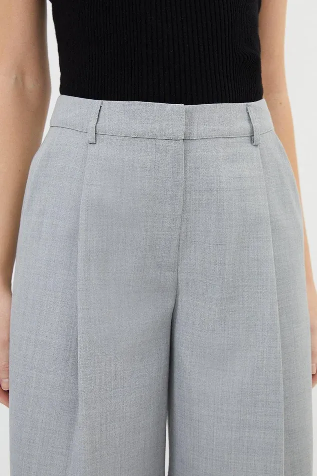 CoOrds Women Karen Millen Wool Blend Tailored Long Shorts Grey Marl
