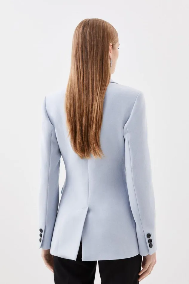 Coats and Jackets Women Karen Millen Compact Stretch Contrast Collar Db Tailored Jacket