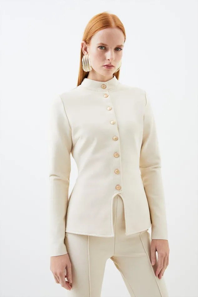 Coats and Jackets Women Karen Millen Figure Form Bandage Jacket Knit Coord Natural Coats and Jackets Women Karen Millen Figure Form Bandage Jacket Knit Coord Natural
