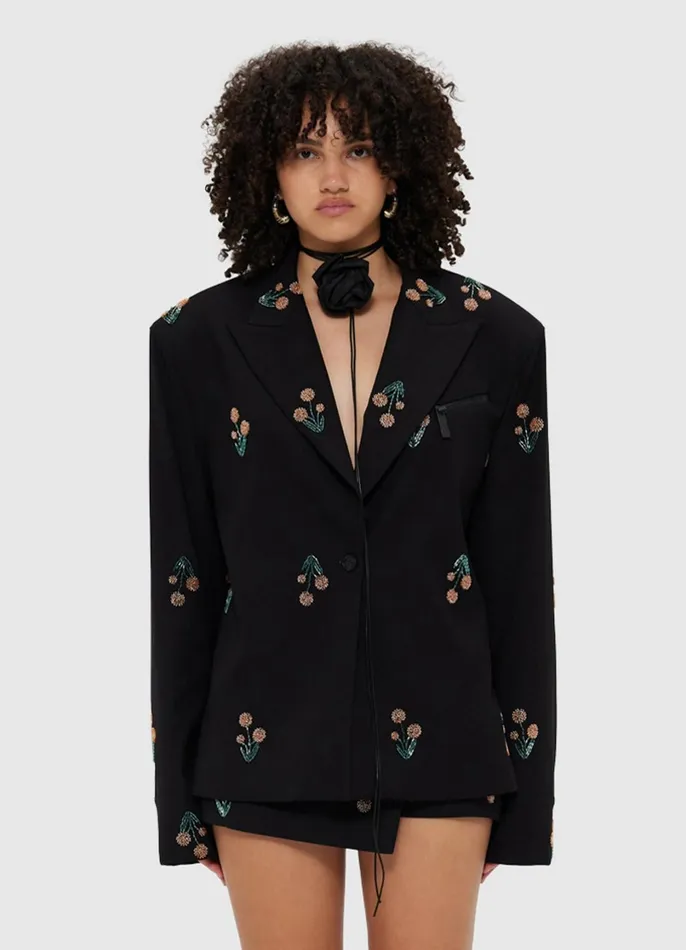 Coats and Jackets Women LEO LIN Jovanna Embellished Blazer 8211 Wildflower Beading