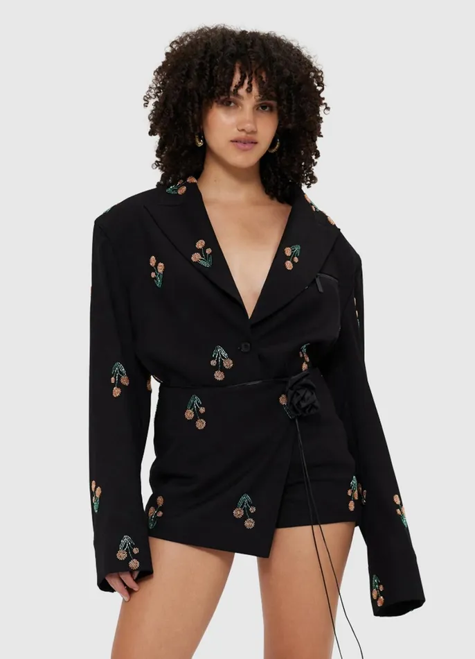 Coats and Jackets Women LEO LIN Jovanna Embellished Blazer 8211 Wildflower Beading