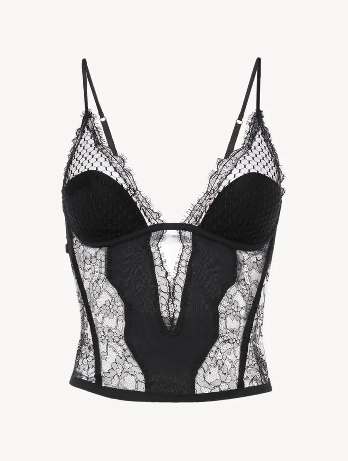 Corset With Leavers Lace Lingerie La Perla Bodysuits and Bustiers