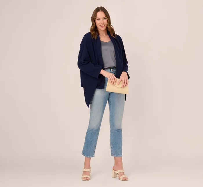 Cover Ups Womens Adrianna Papell Classic S039Hug With Tunnel Sleeves In Navy