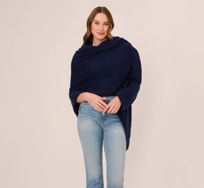 Cover Ups Womens Adrianna Papell Classic S039Hug With Tunnel Sleeves In Navy