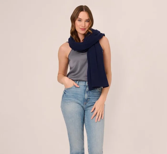Cover Ups Womens Adrianna Papell Classic S039Hug With Tunnel Sleeves In Navy
